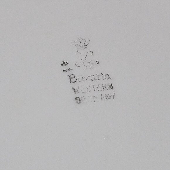 Schaller Bavaria Regency Serving Bowl 8" scallop edge gold trim 50s West Germany - Picture 8 of 9